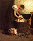 Washerwoman Canvas Paintings - The Washerwoman